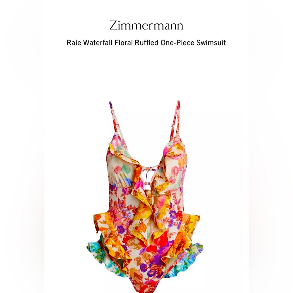 Zimmermann Multicolor Floral One-Piece Swimsuit